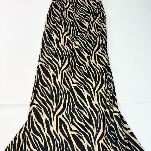 Jessica McClintock Gunne Sax Maxi Dress Gown Women's 11 Zebra Strapless Retro - Picture 2 of 15